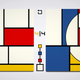A puzzle from Please, Touch The Artwork, based on the art of Mondrian.